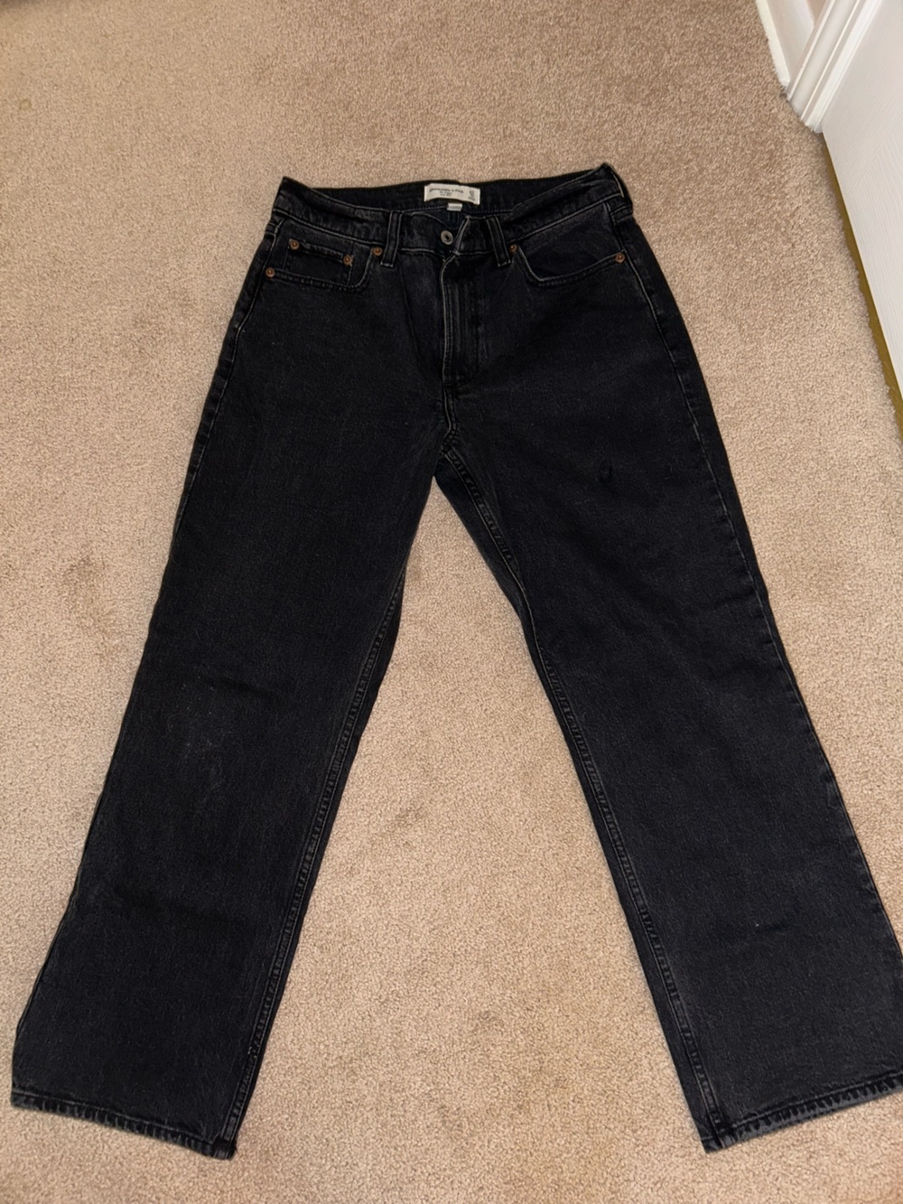 Abercrombie & Fitch Straight Black Curve Love Women's Jeans